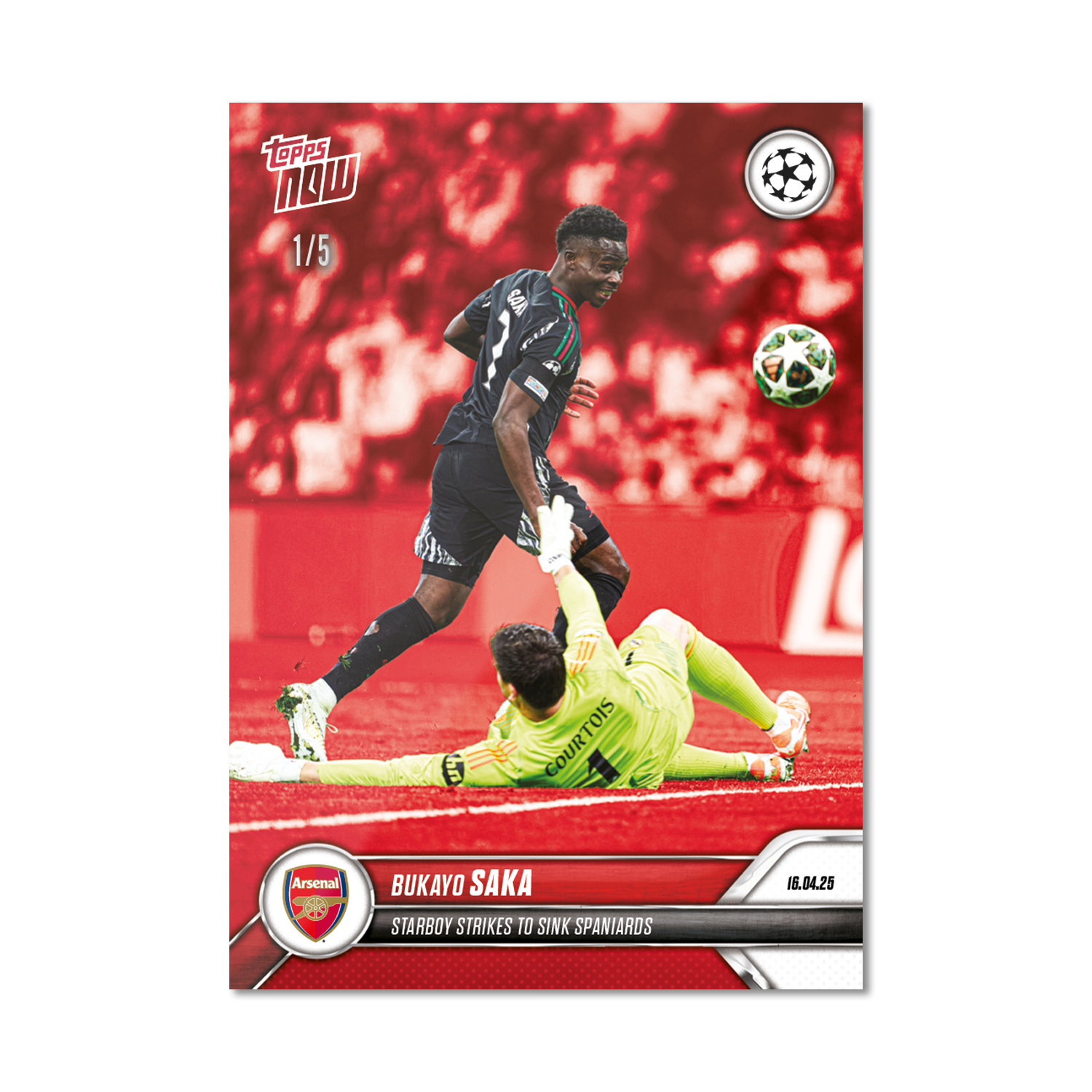 Bukayo Saka - 2024-25 UCL Topps NOW - Card 145 - PR: 994 - Image 3