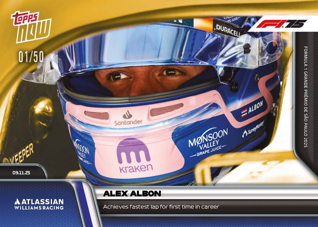 Alex Albon - 2025 Formula 1 Topps NOW - Card 78 - PR: 972 - Image 6
