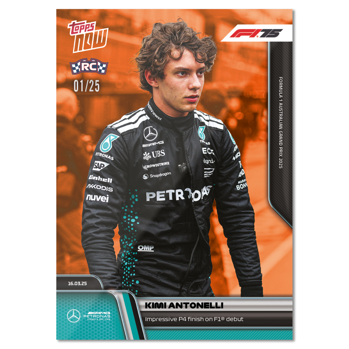 Kimi Antonelli - 2025 Formula 1 Topps NOW Card 14 - PR: 7291 - Image 6