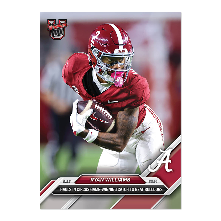 Ryan Williams - 2024 Bowman U NOW Football Card 19 - LOOK FOR AUTOS - PR: 10,101