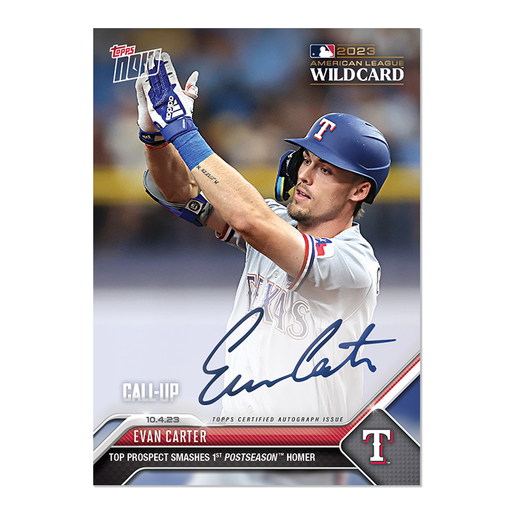 On-Card Autograph # to 99 or Lower - Evan Carter - 2023 MLB TOPPS NOW Card 964 - Image 3