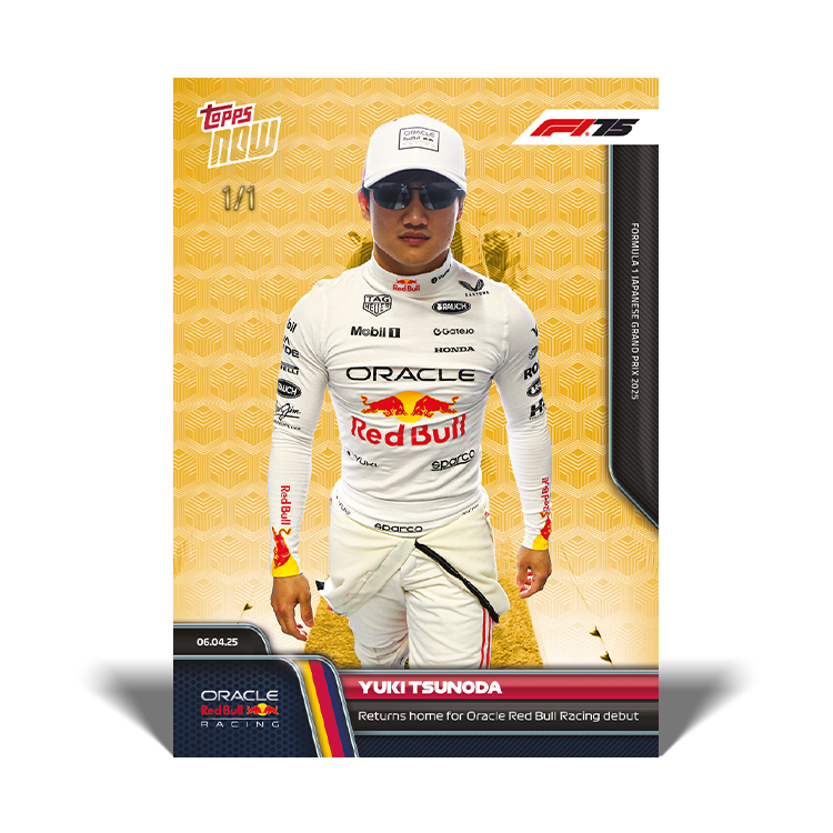 Alternative view of Yuki Tsunoda - 2025 Formula 1 Topps NOW Card 29 - PR: 1190