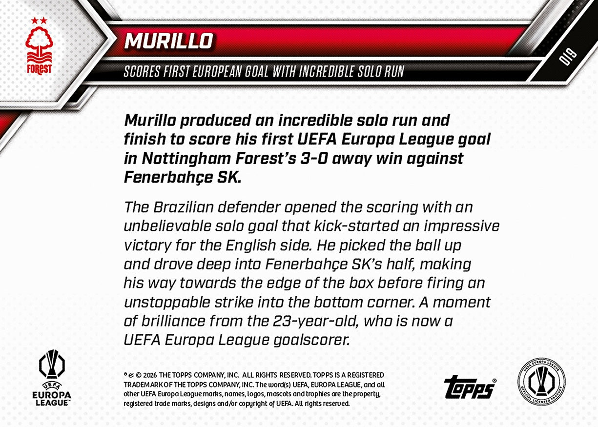 Murillo - 2025-26 UEL Topps NOW - Card 19 - PR: 153 - Image 7