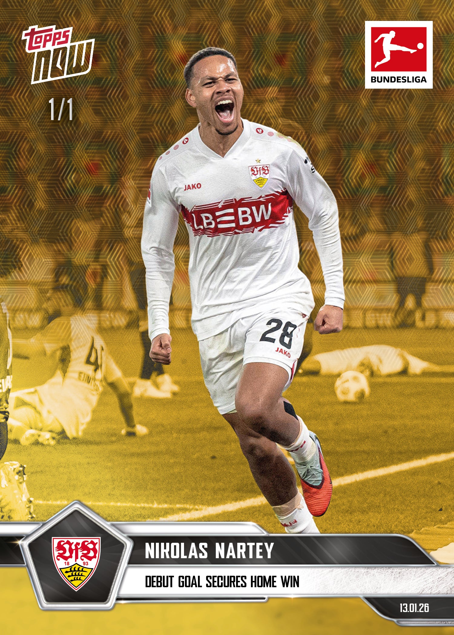 Nikolas Nartey - 2025-26 Bundesliga Topps NOW - Card 99 - PR: 156 - Image 2