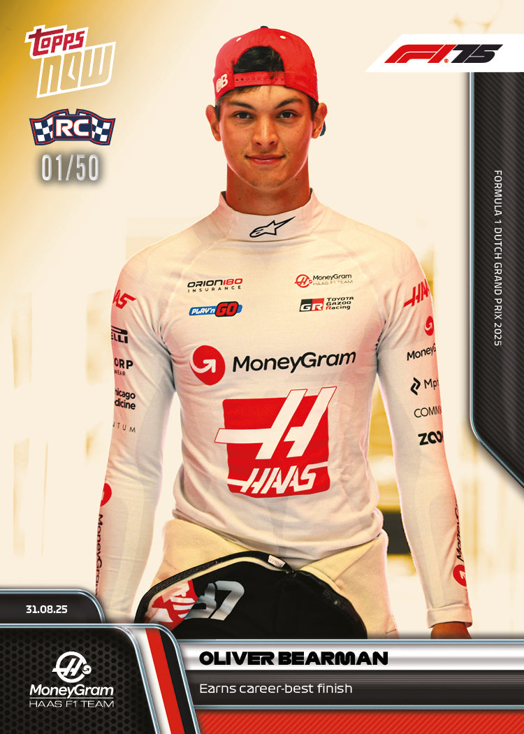 Oliver Bearman - 2025 Formula 1 Topps NOW - Card 59 - PR: 2017 - Image 6