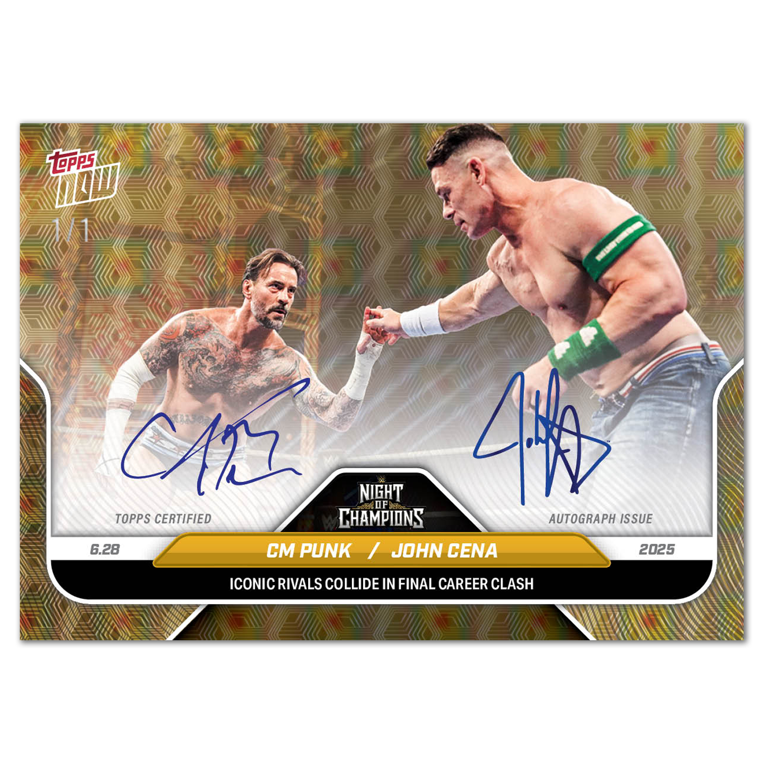 CM Punk / John Cena - 2025 WWE Topps NOW - Card 78 - LOOK FOR DUAL AUTO - PR: 4388 - Image 2