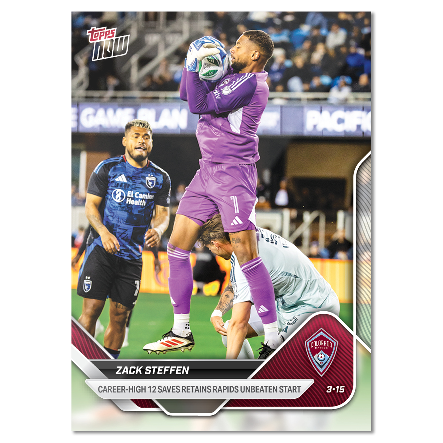 Zack Steffen - 2025 MLS Topps NOW - Card 18 - PR: 86