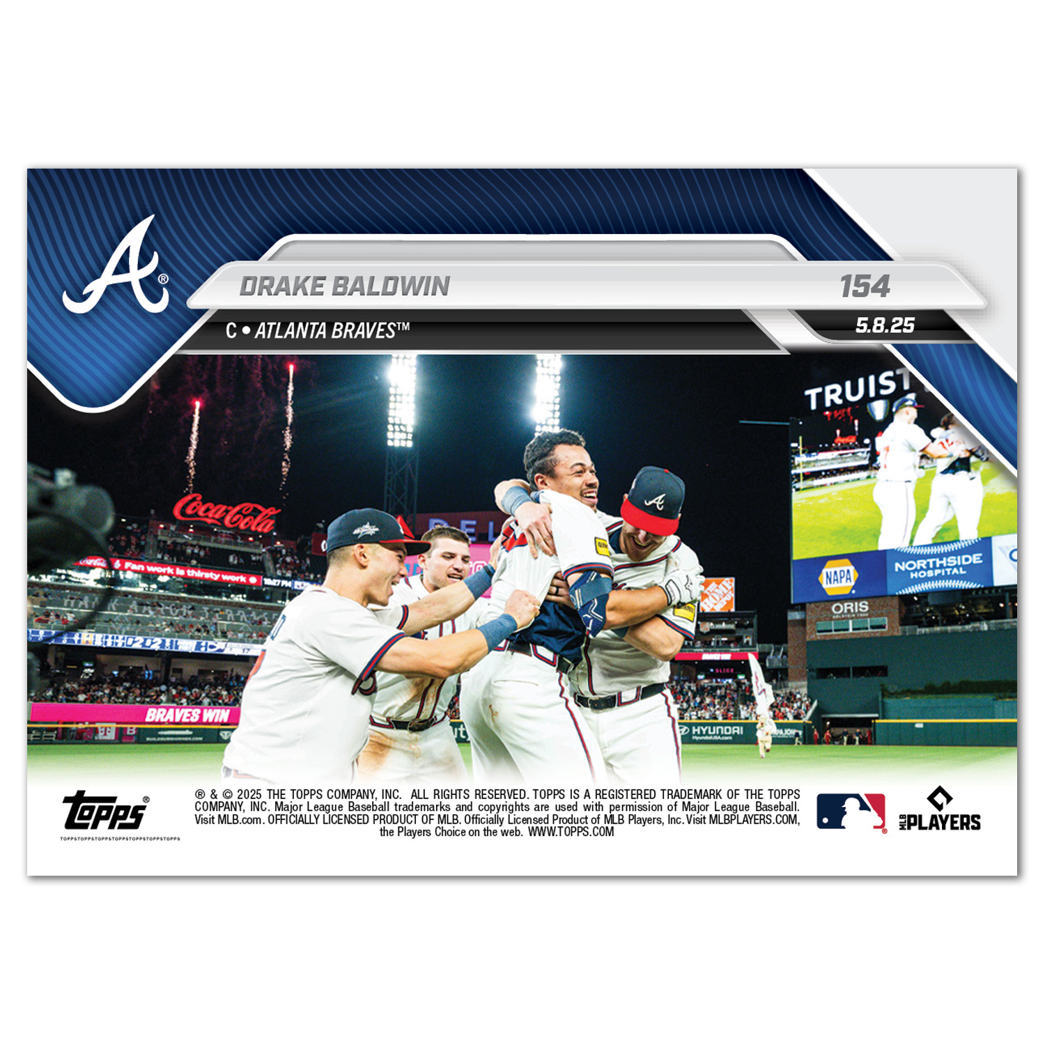 Drake Baldwin - 2025 MLB Topps NOW - Card 154 - PR: 877 - Image 2