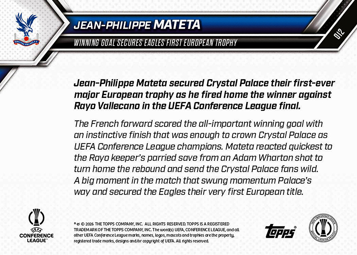 Jean-Philippe Mateta - 2025-26 UECL Topps NOW - Card 12 - PR: 554 - Image 9