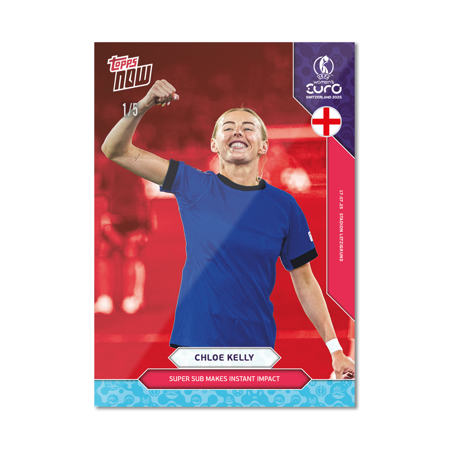 Chloe Kelly - UEFA Women’s EURO 2025™ Topps NOW - Card 21 - PR: 166 - Image 3