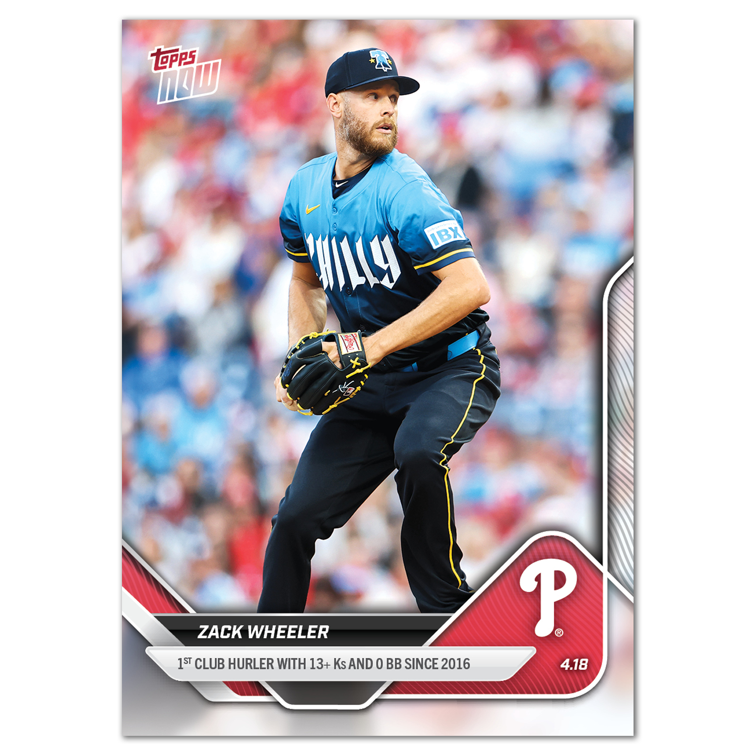 Zack Wheeler - 2025 MLB Topps NOW - Card 80 - PR: 566