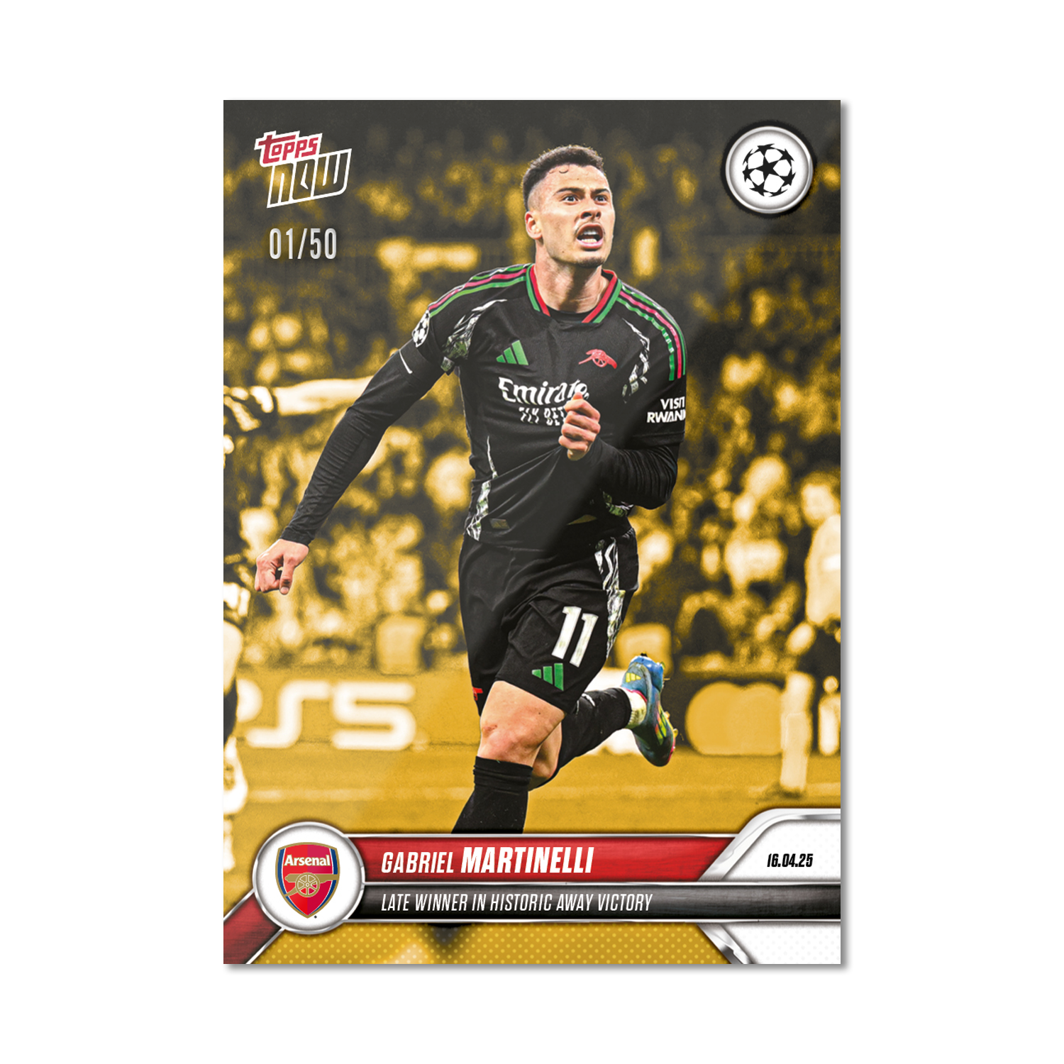 Gabriel Martinelli - 2024-25 UCL Topps NOW - Card 144 - PR: 590 - Image 6