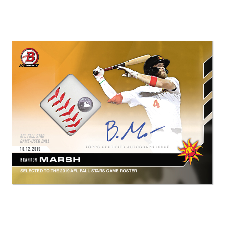 On-Card Auto Relic # to 1 - Brandon Marsh - Bowman NEXT TOPPS NOW Card FSG-3C