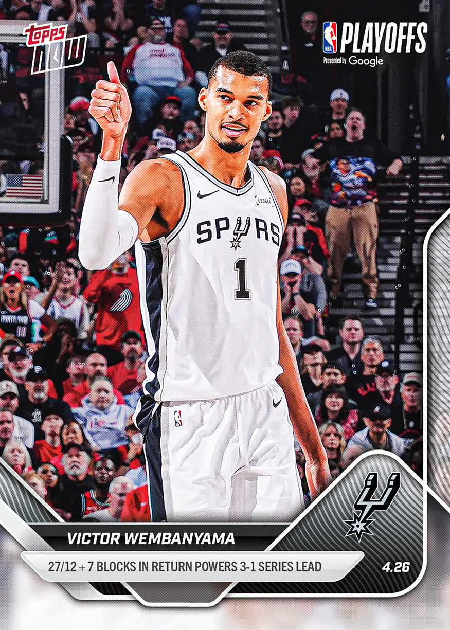 Victor Wembanyama - 2025-26 NBA Topps NOW - Card 279 - PR: 3936