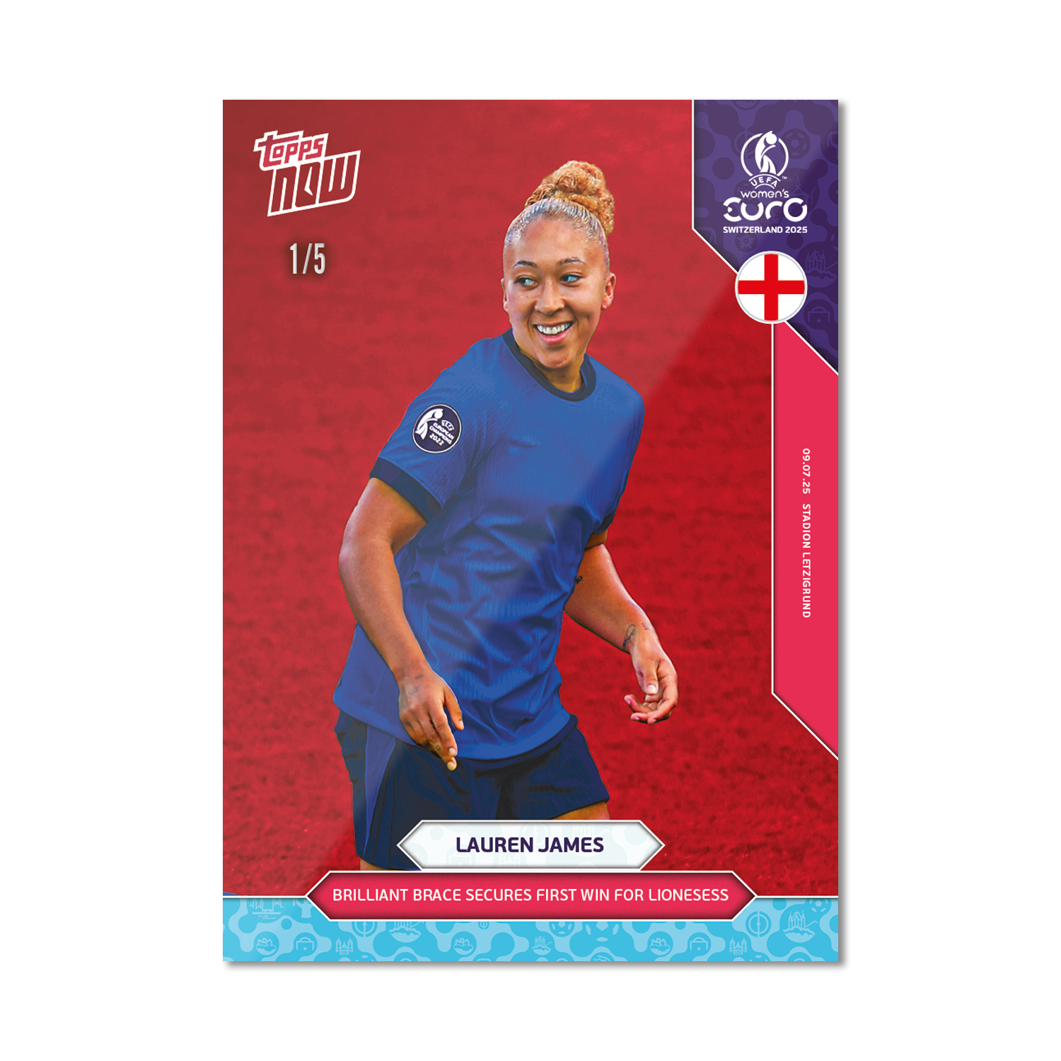 Lauren James - UEFA Women’s EURO 2025™ Topps NOW - Card 12 - PR: 116 - Image 3