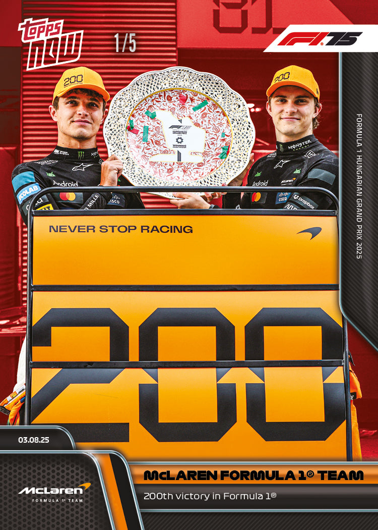 McLaren Formula 1 Team - 2025 Formula 1 Topps NOW - Card 54 - PR: 3428 - Image 3