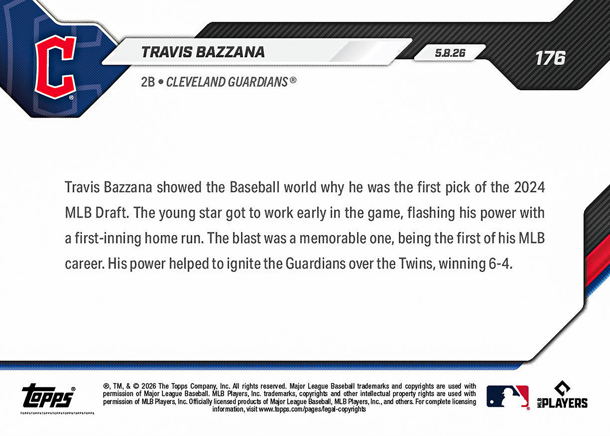 Travis Bazzana - 2026 MLB Topps NOW - Card 176 - PR: 4638 - Image 3
