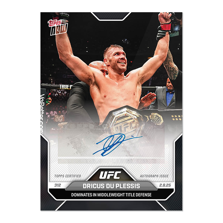 Dricus Du Plessis - 2025 UFC Topps NOW - Card 7 - LOOK FOR AUTOS - PR: 858 - Image 3