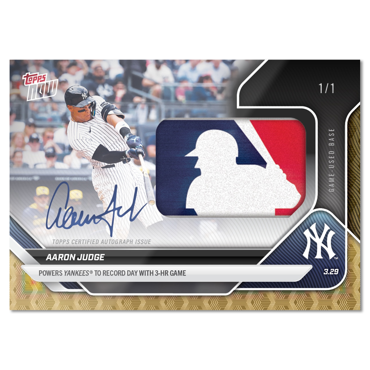 Alternative view of Aaron Judge - 2025 MLB Topps NOW - Card 18 - LOOK FOR RELICS and AUTO-RELICS - PR: 8755