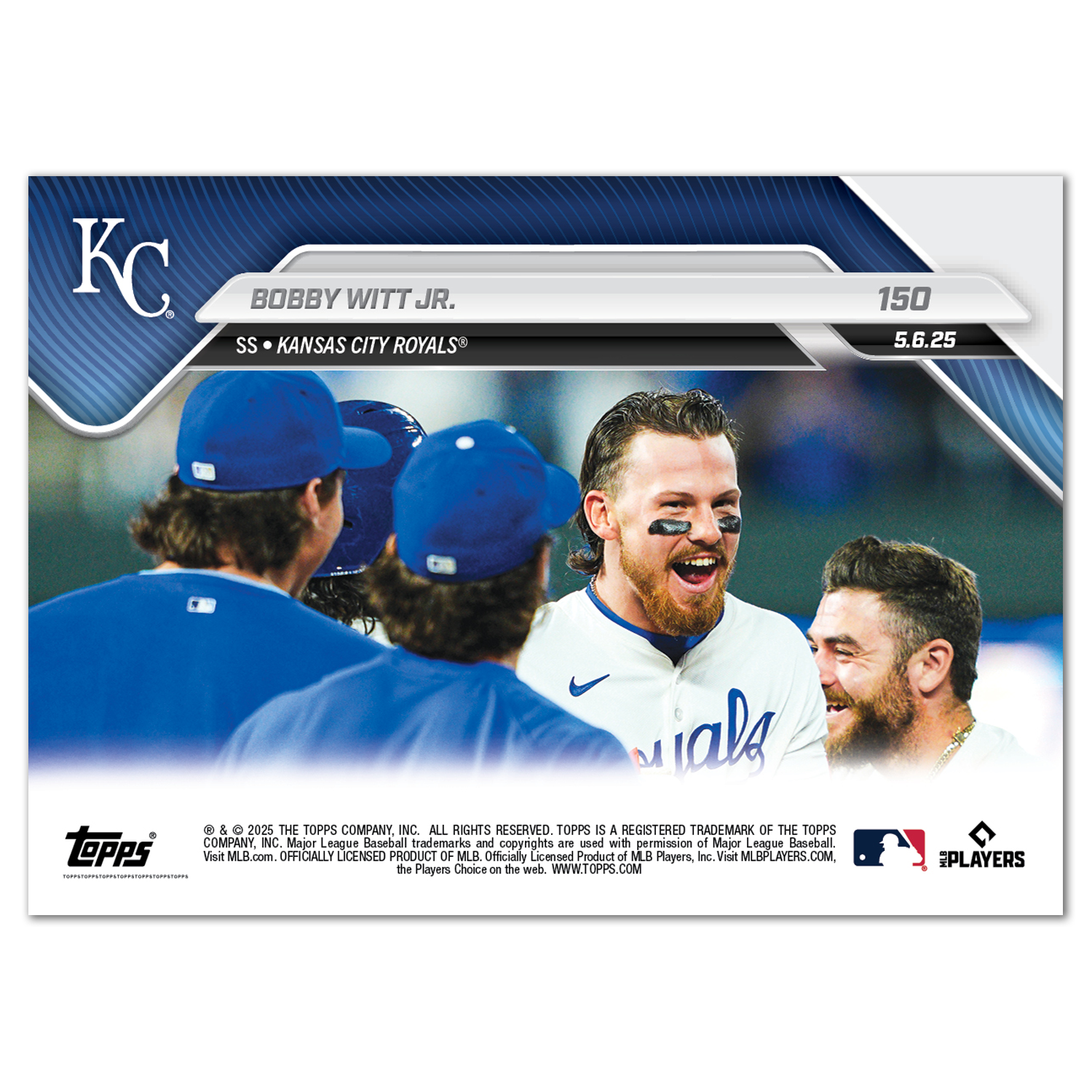 Bobby Witt Jr. - 2025 MLB Topps NOW - Card 150 - PR: 1030 - Image 2