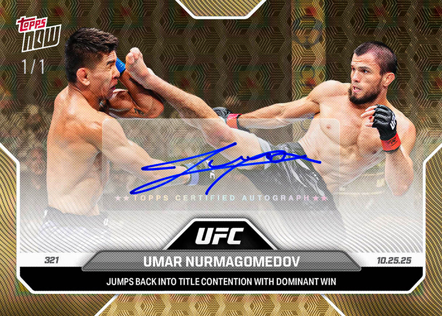 Alternative view of Umar Nurmagomedov - 2025 UFC Topps NOW - Card 35 - PR: 375