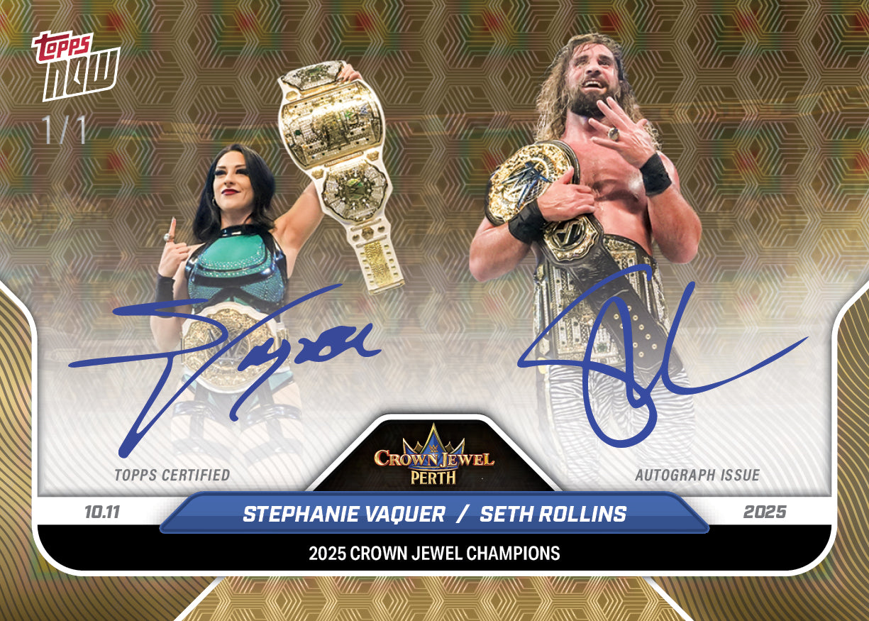 Stephanie Vaquer / Seth Rollins - 2025 WWE Topps NOW - Card 106 - PR: 1581 - Image 2