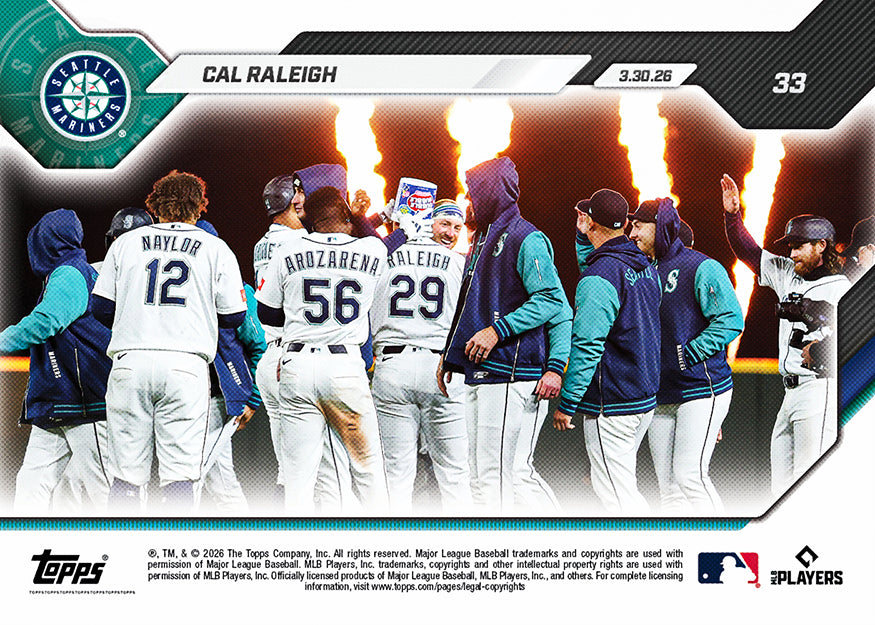 Cal Raleigh - 2026 MLB Topps NOW - Card 33 - PR: 814 - Image 2