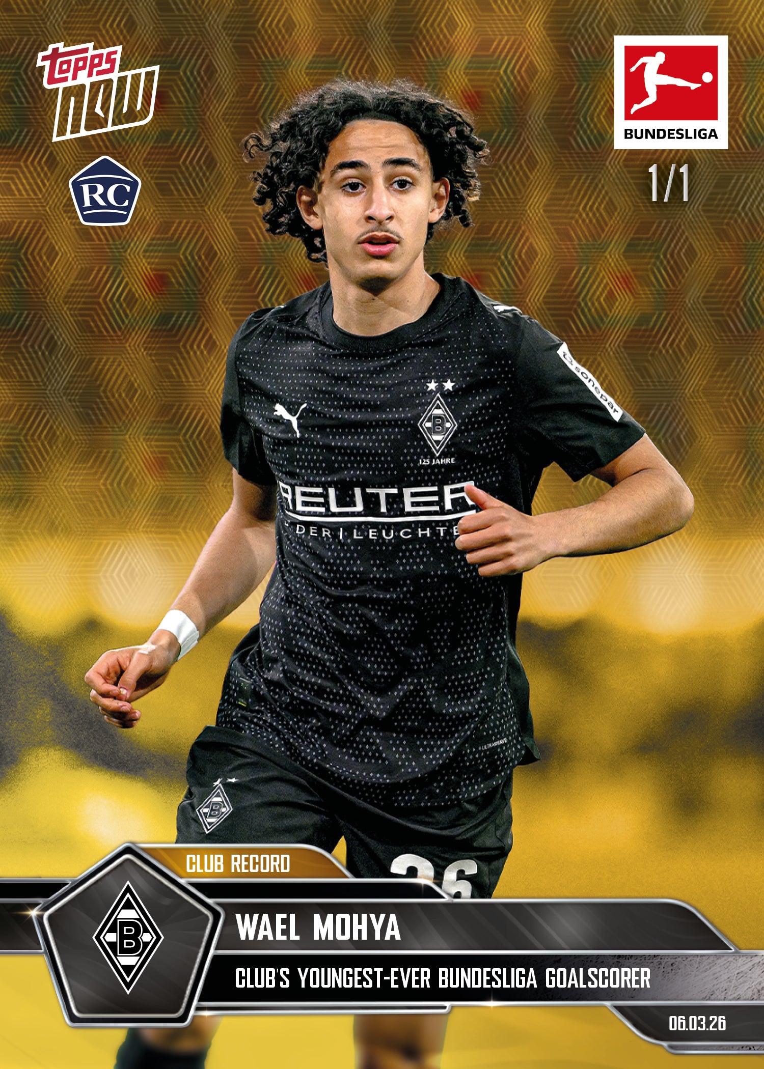 Wael Mohya - 2025-26 Bundesliga Topps NOW - Card 140 - PR:1005 - Image 2