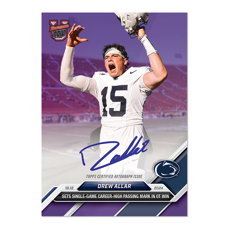 On-Card Autograph # to 99 or Lower - Drew Allar - 2024 Bowman U Now Card 28 - Image 6