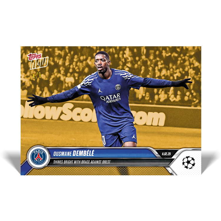 Ousmane Dembélé - Shines bright with brace against Brest - 24/25 UCL Topps NOW Card 99 - PR: 98 - Image 3