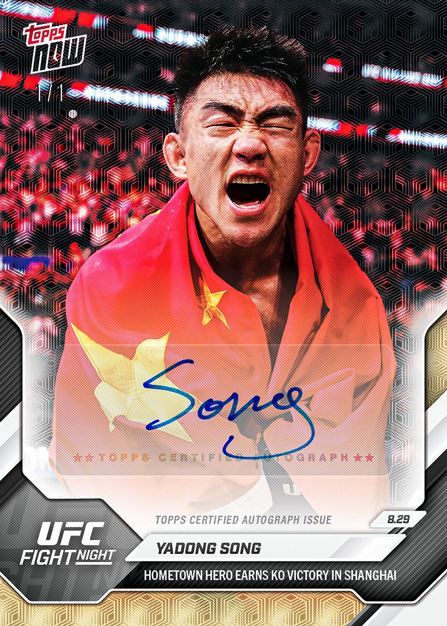 Alternative view of Yadong Song - 2026 UFC Topps NOW - Card 30 - PR: 5116