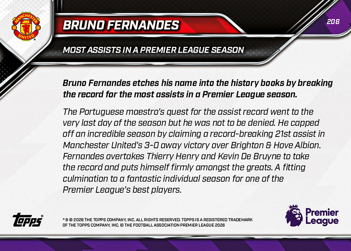 Bruno Fernandes - 2025-26 Premier League Topps NOW - Card 206 - PR: 8937 - Image 8
