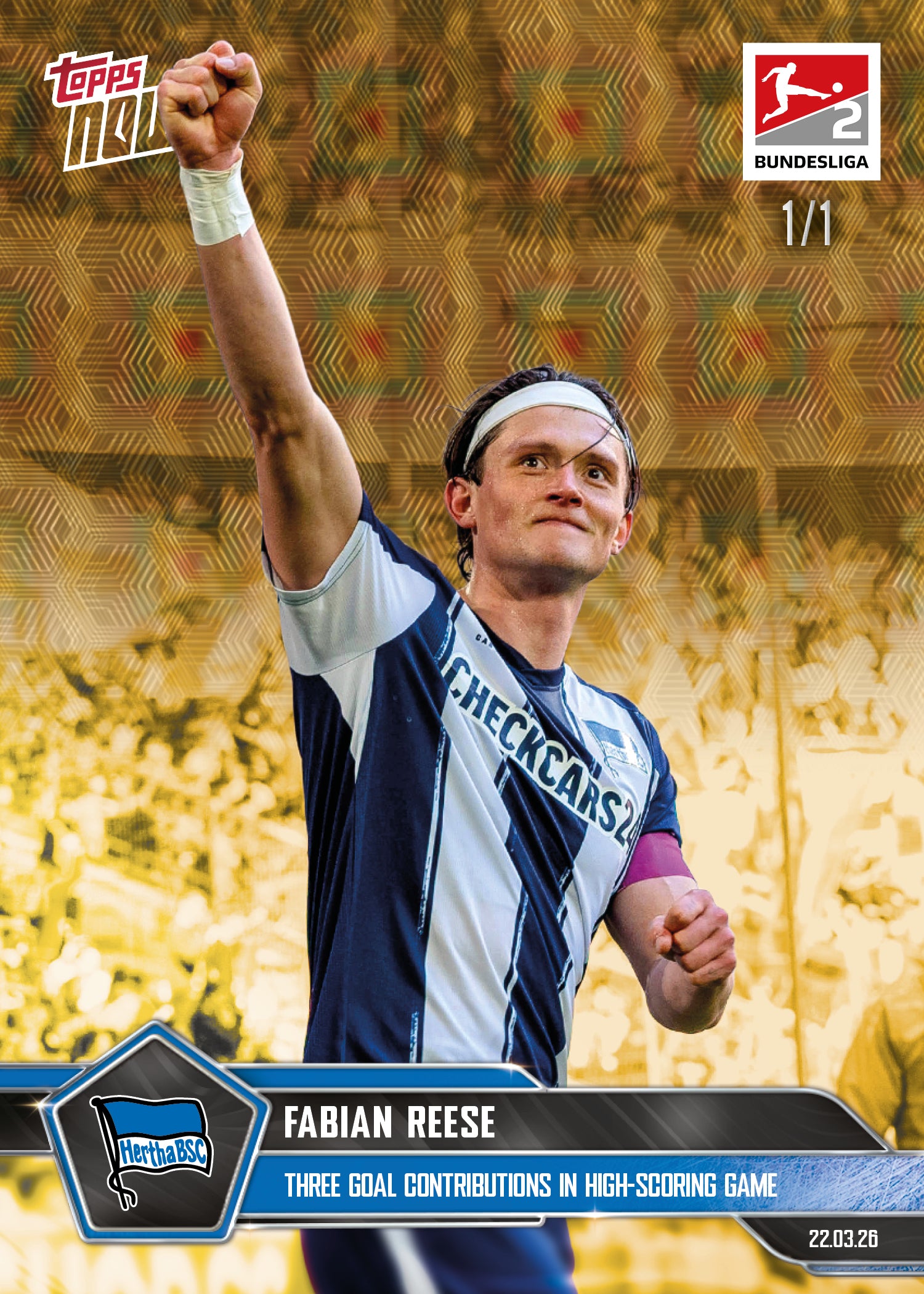 Fabian Reese - 2025-26 Bundesliga Topps NOW - Card 157 - PR: 822 - Image 2
