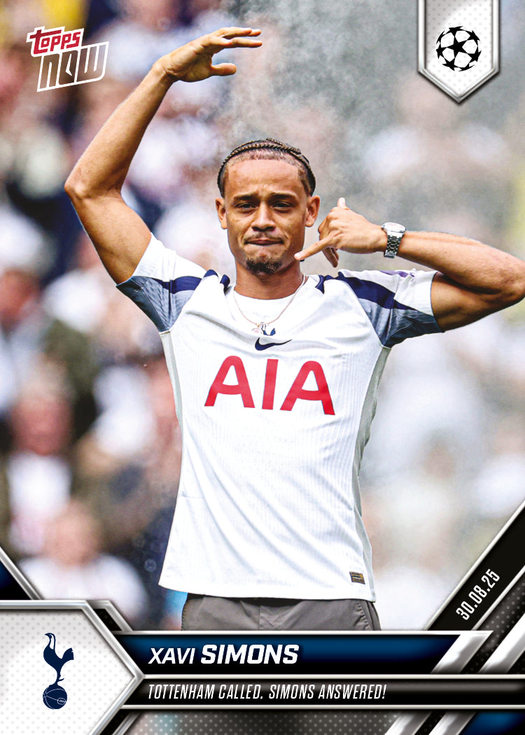 Xavi Simons - 2025-26 UCL Topps NOW Card 6 - PR: 896