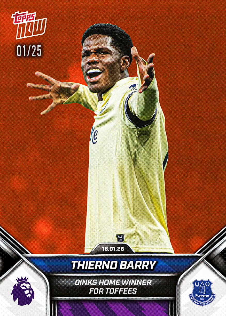 Thierno Barry - 2025-26 Premier League Topps NOW - Card 112 - PR: 206 - Image 5