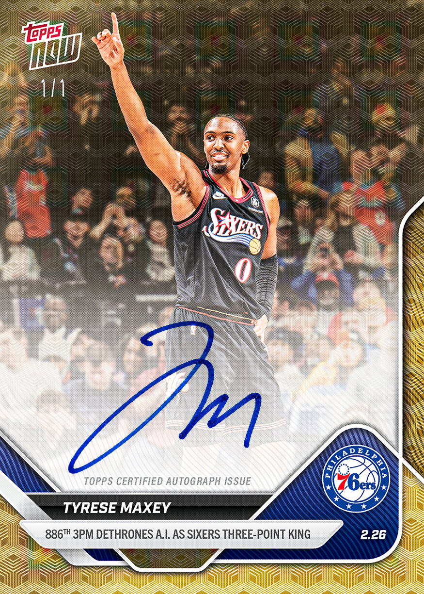 Tyrese Maxey - 2025-26 NBA Topps NOW - Card 185 - PR: 2476 - Image 2