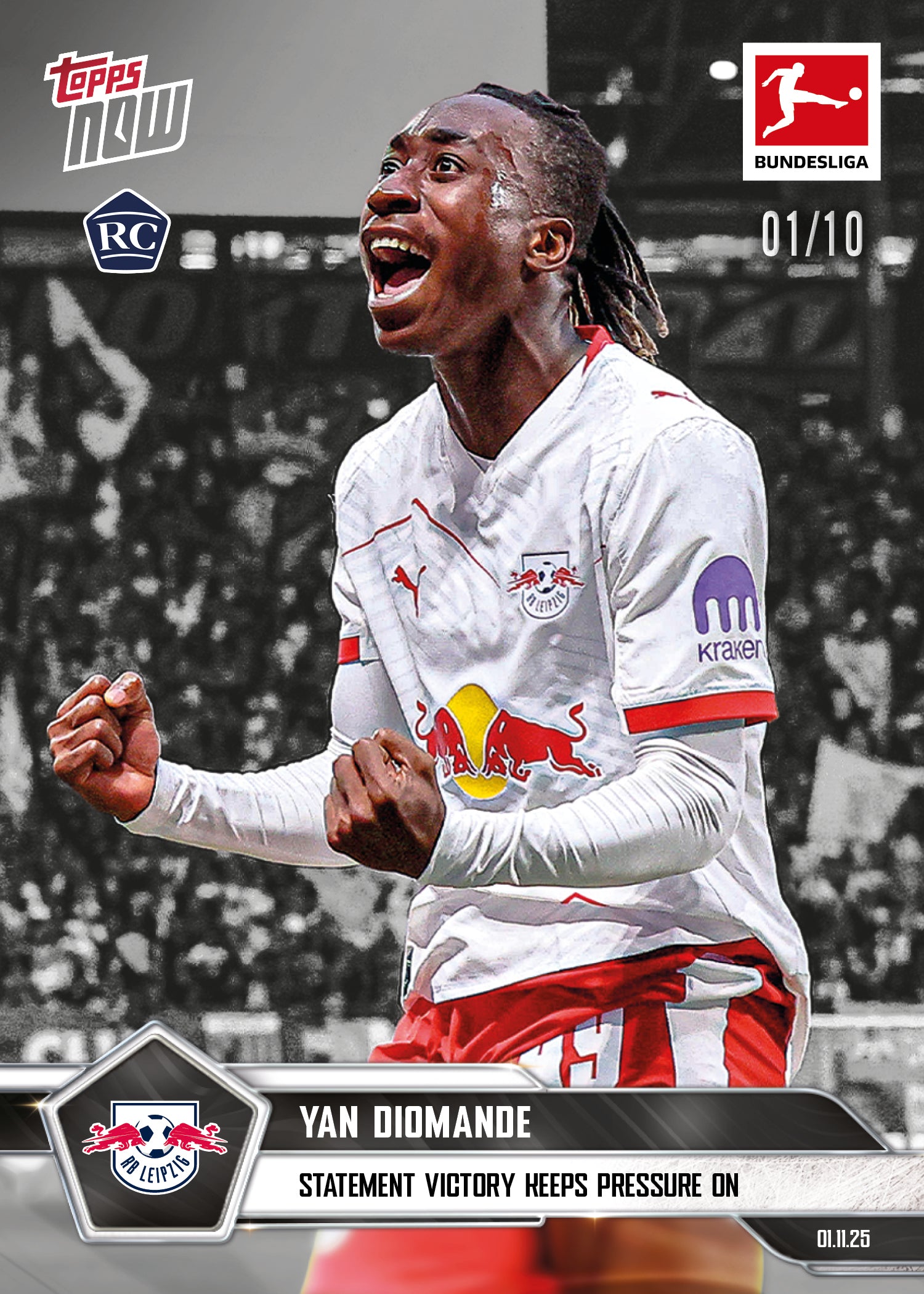 Yan Diomande - 2025-26 Bundesliga Topps NOW - Card 56 - PR: 880 - Image 4