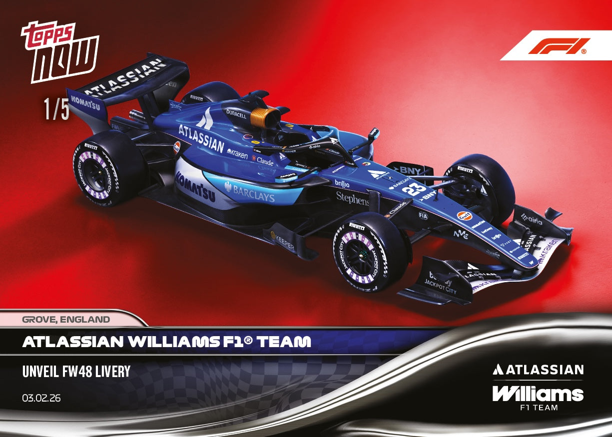 Atlassian Williams F1 Team - 2026 Formula 1 Topps NOW - Card 8 - PR: 1582 - Image 4