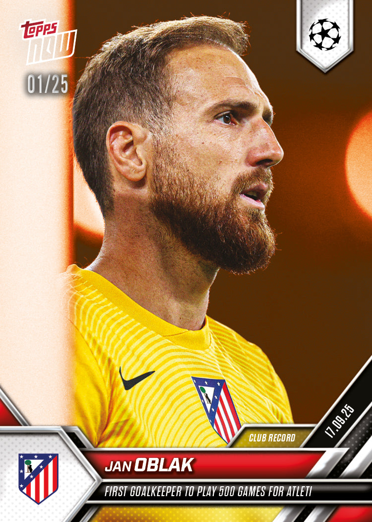 Jan Oblak - 2025-26 UCL Topps NOW - Card 19 - PR: 201 - Image 5