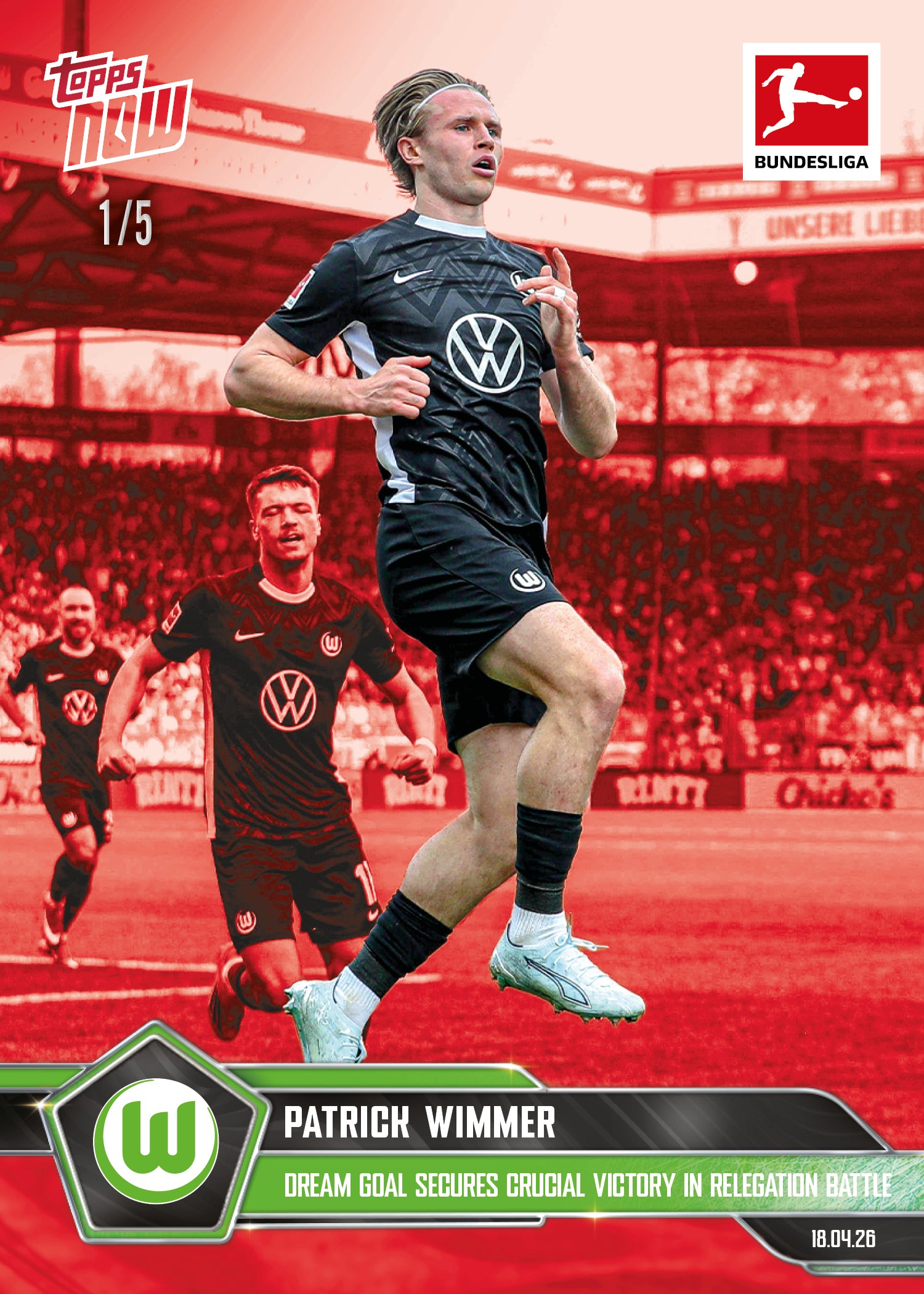 Patrick Wimmer - 2025-26 Bundesliga Topps NOW - Card 175 - PR: 134 - Image 3