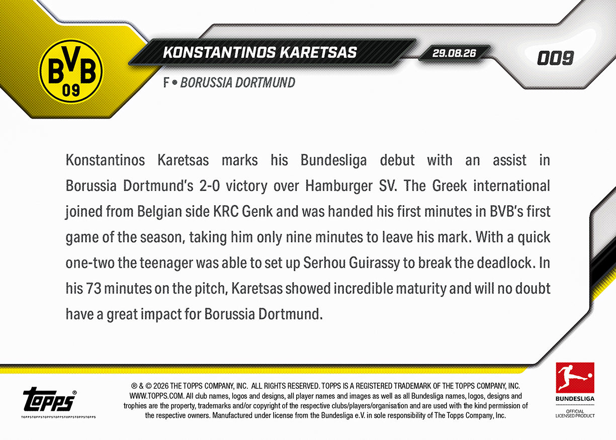 Konstantinos Karetsas - 2026-27 Bundesliga Topps NOW - Card 9 - Image 6