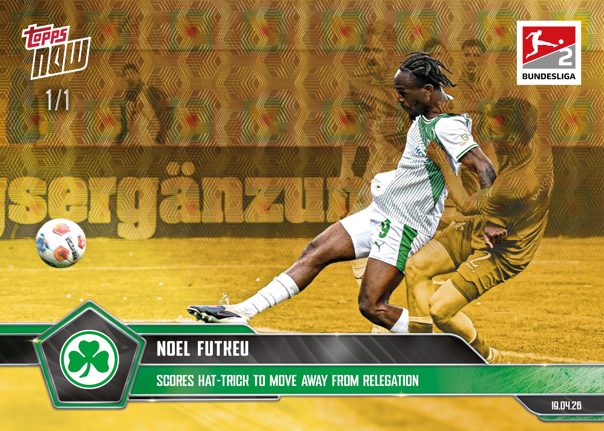 Noel Futkeu - 2025-26 Bundesliga Topps NOW - Card 176 - PR: 80 - Image 2