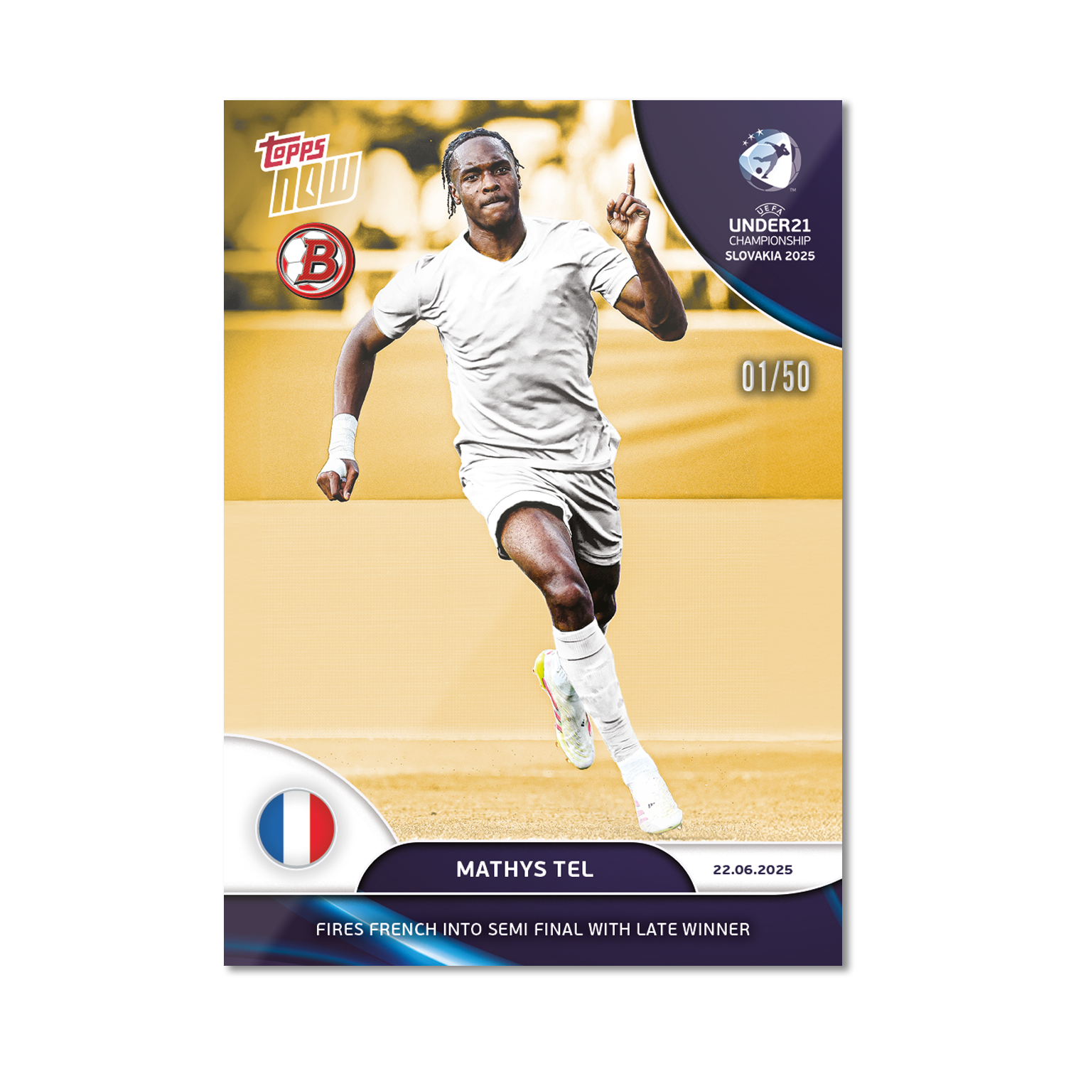 Mathys Tel - 2025 UEFA Euro U-21 Topps NOW - Card 9 - PR: 126 - Image 6
