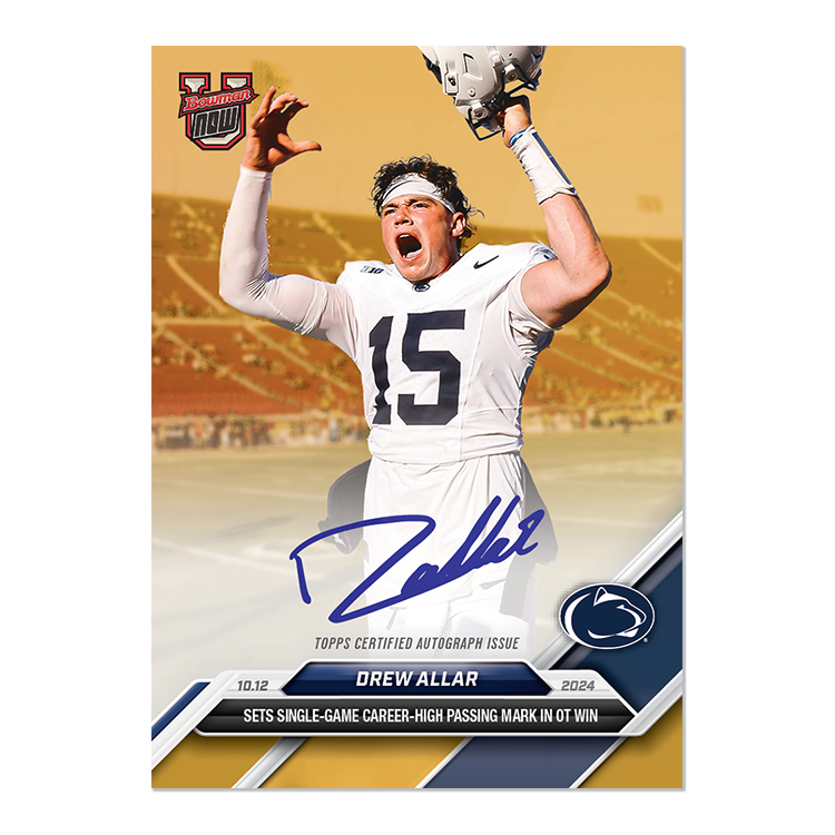 On-Card Autograph # to 99 or Lower - Drew Allar - 2024 Bowman U Now Card 28 - Image 9