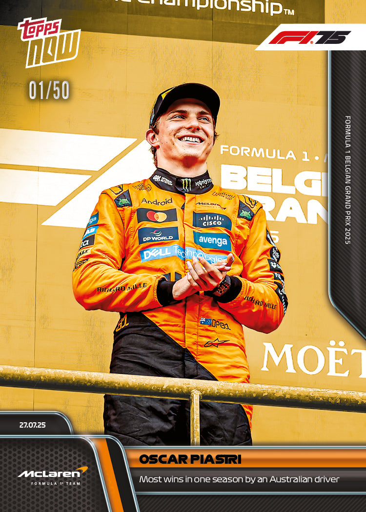 Oscar Piastri - 2025 Formula 1 Topps NOW - Card 52 - PR: 2404 - Image 6