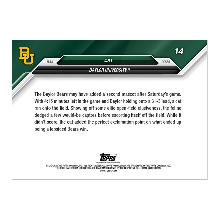 Cat - 2024 Bowman U NOW Football Card 14 - PR: 2048 - Image 2
