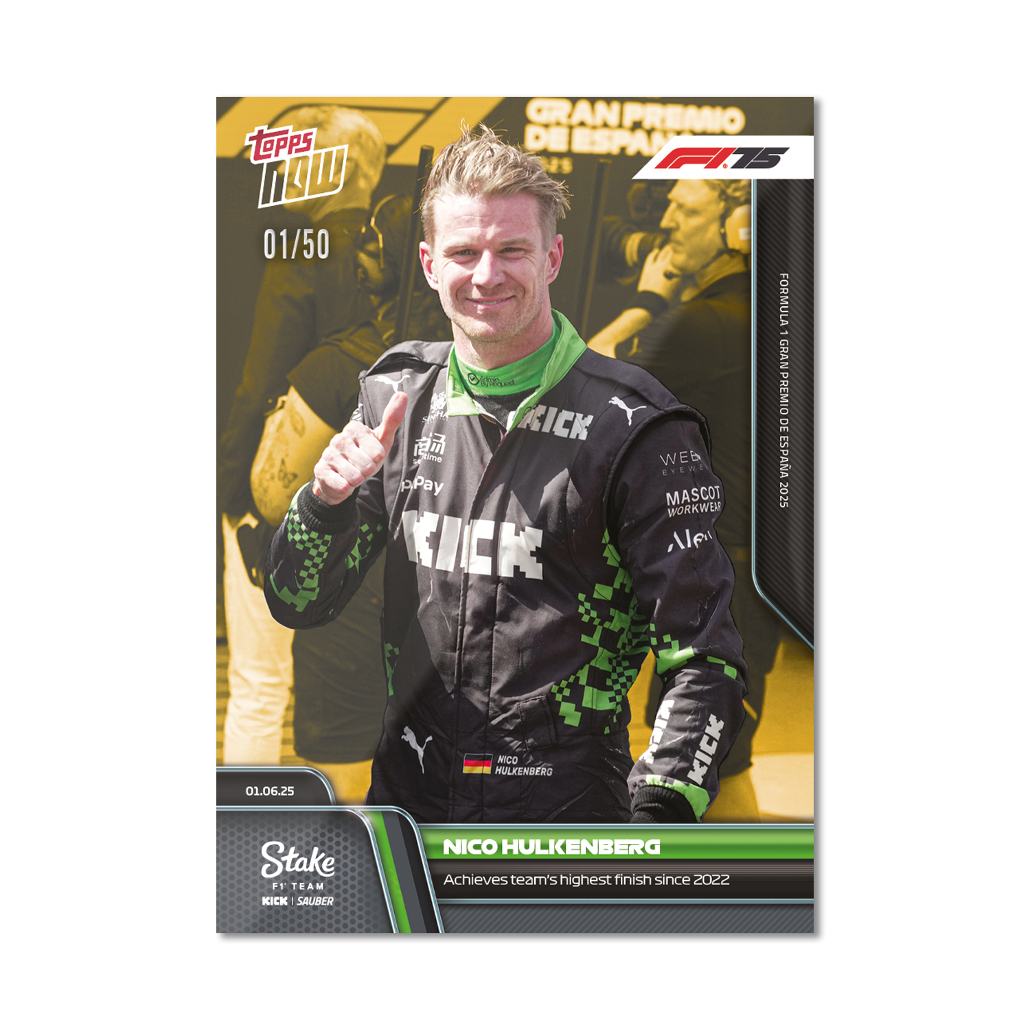 Nico Hulkenberg - 2025 Formula 1 Topps NOW - Card 42 - PR: 753 - Image 6