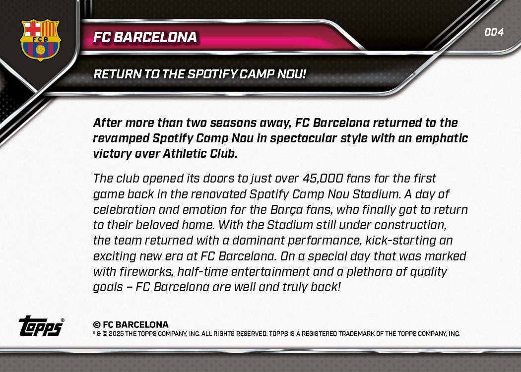 FC Barcelona - 2025 FC Barcelona Topps NOW - Card 4 - PR: 1425 - Image 7