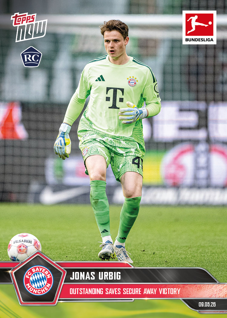 Jonas Urbig - 2025-26 Bundesliga Topps NOW - Card 190 - PR: 1198