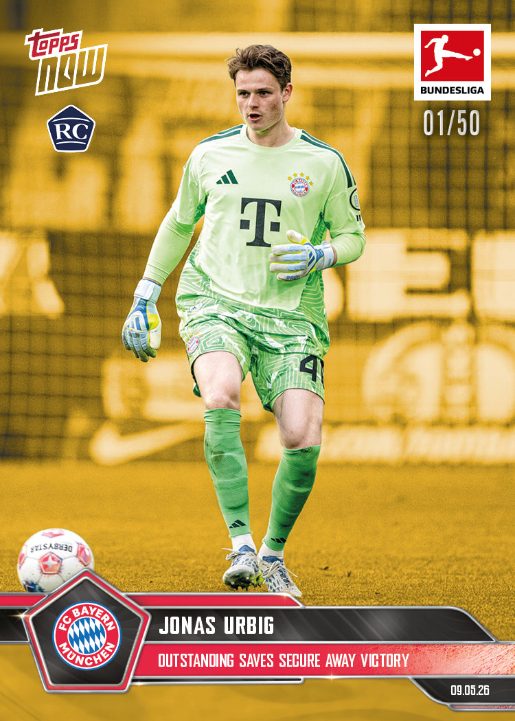 Jonas Urbig - 2025-26 Bundesliga Topps NOW - Card 190 - PR: 1198 - Image 6